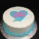 Engagement Initial Heart Cake To Match their Invitation