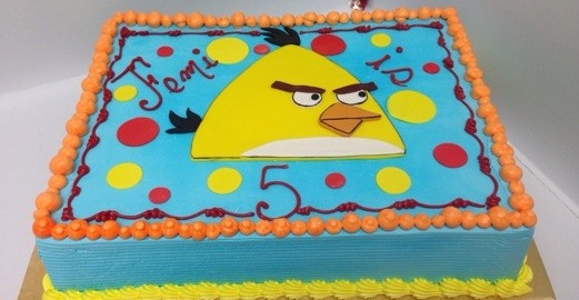 Angry Bird Half Sheet Cake