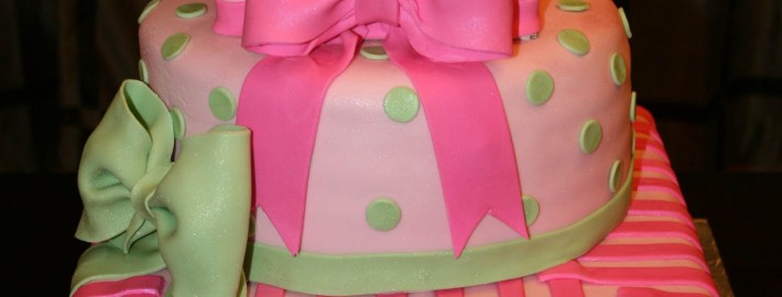Tier Pink Bow Baby Shower