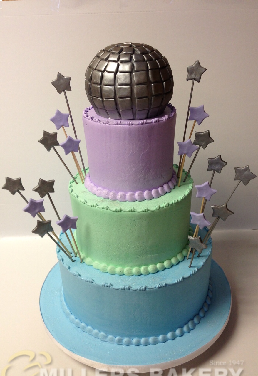 Disco Ball Themed Bat Mitzvah Three Tier With Stars And Disco Ball Topper You May Also Like &#160; &#160; &#160; &#160; &#160;