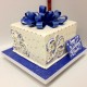 Single Tier Shimmery Blue With Ribbon And Butter Cream Scroll Work You May Also Like &#160;