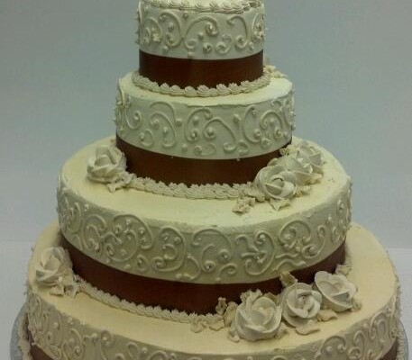 Darker Cream Wedding Cake