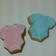 Baby Pink And Blue Onesies Cookies