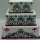 4 Square Burgundy Border