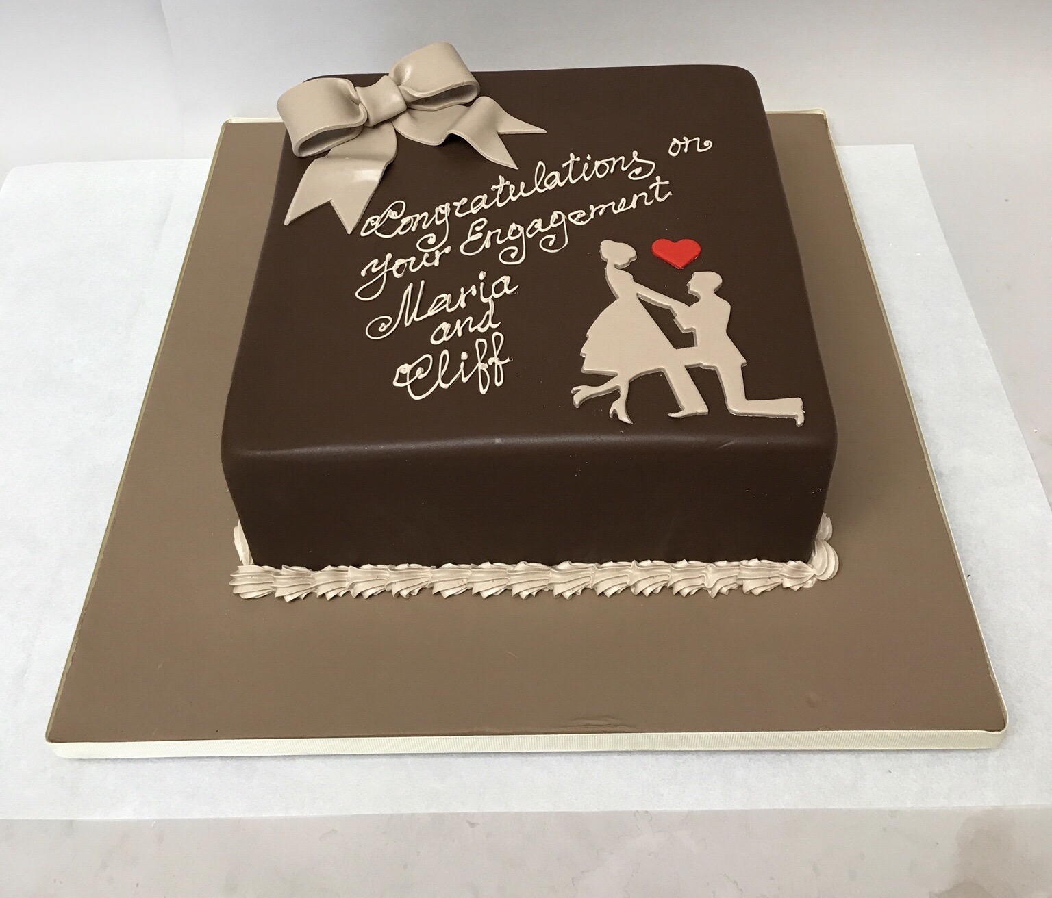 Simple & Stylish Engagement Cake | Sydney Cake Art
