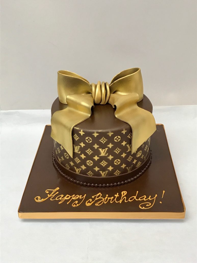 Louis Vuitton Square Cake with Bow